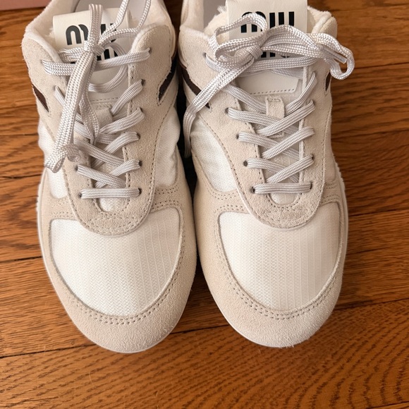 MIU MIU Gymnasium suede-trimmed sneakers - Picture 6 of 11